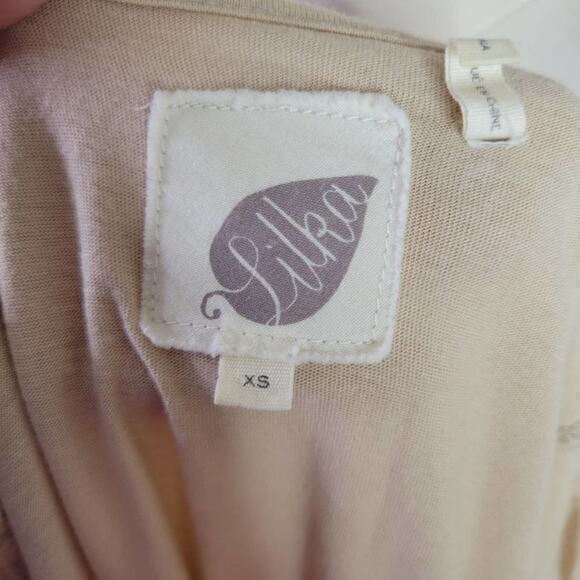 Anthropologie Women’s Lilka Beaded Mesh Overlay‎ Top Tan Size Extra Small - Picture 4 of 7